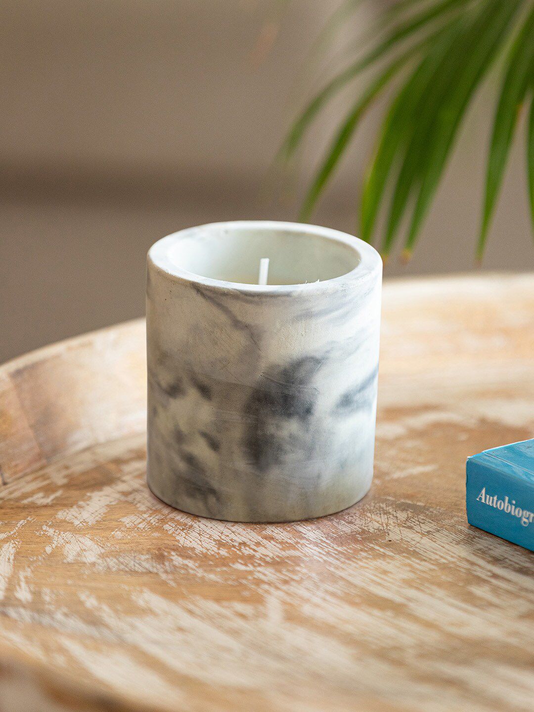 ExclusiveLane White & Grey Printed Jar Scented Candle-image-16