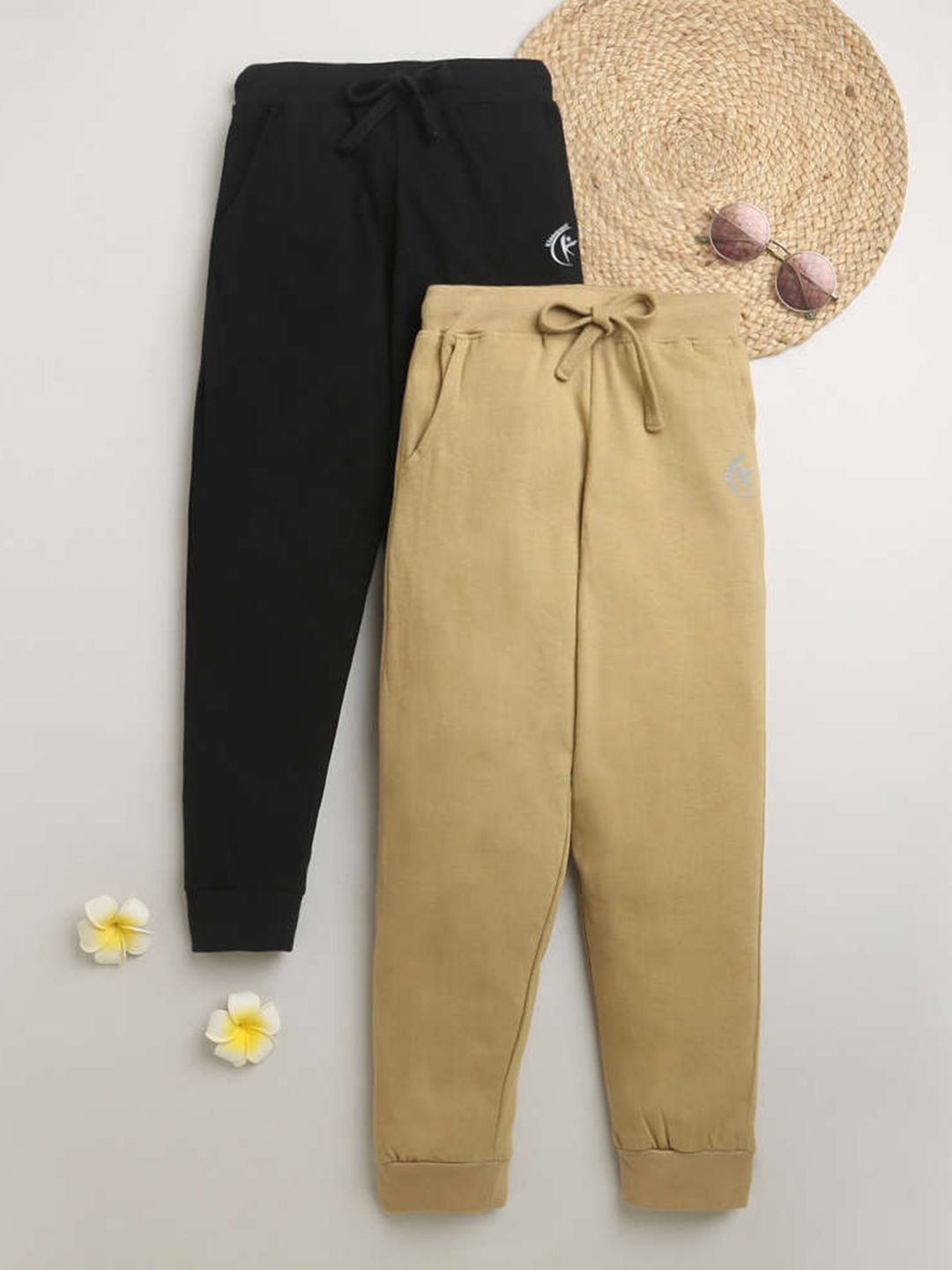 KiddoPanti Kids Pack Of 2 Printed Pure Cotton Joggers-picture-40