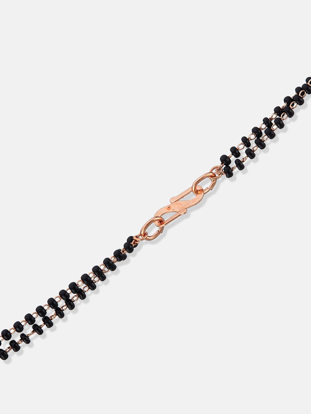 ATIBELLE Rose Gold-Plated CZ Studded & Beaded Mangalsutra with Bangles