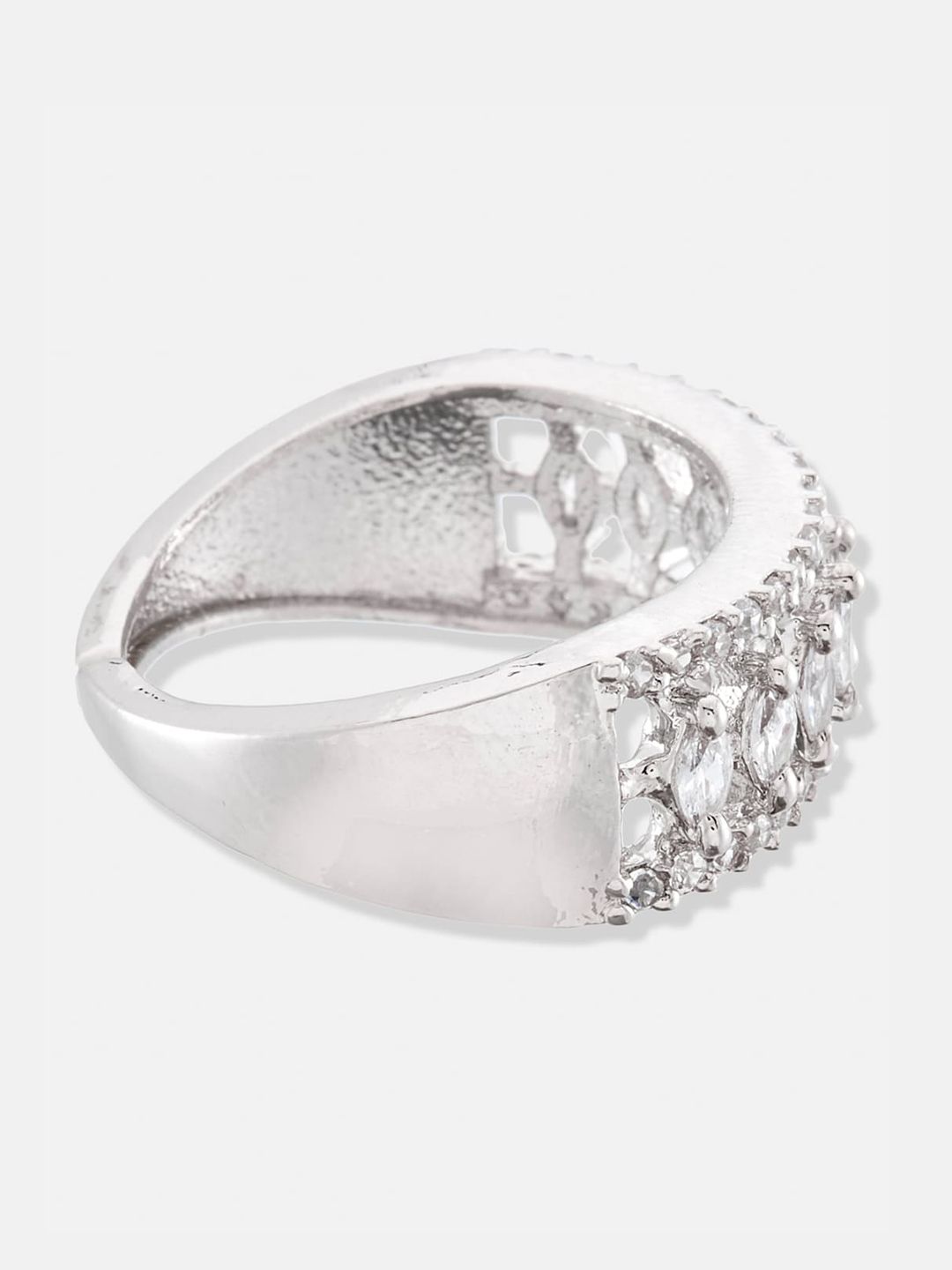 ATIBELLE Set Of 2 Rhodium-Plated Adjustable Finger Ring