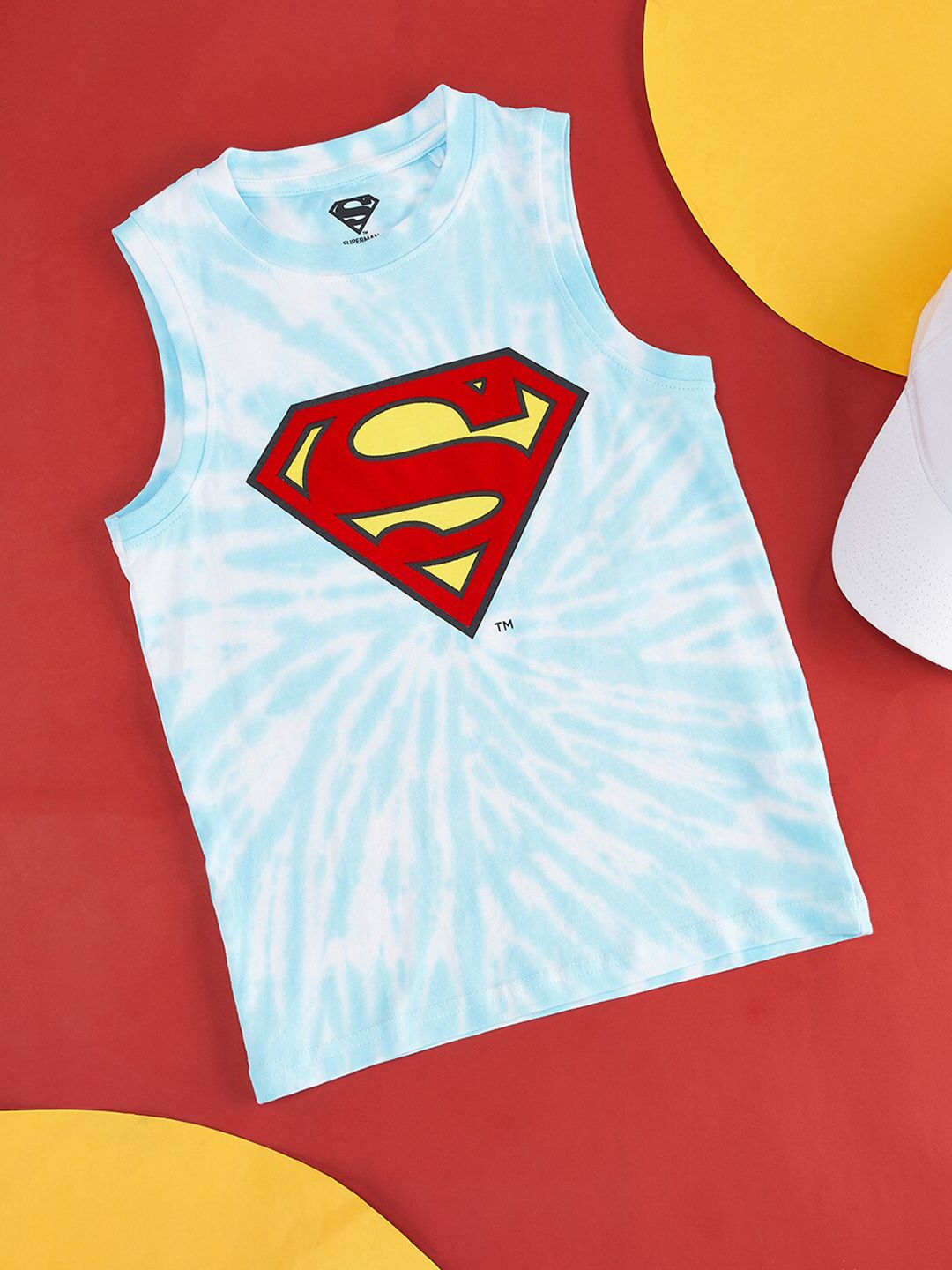 Pantaloons Junior Boys Superman Printed Sleeveless Cotton T-shirt-picture-35