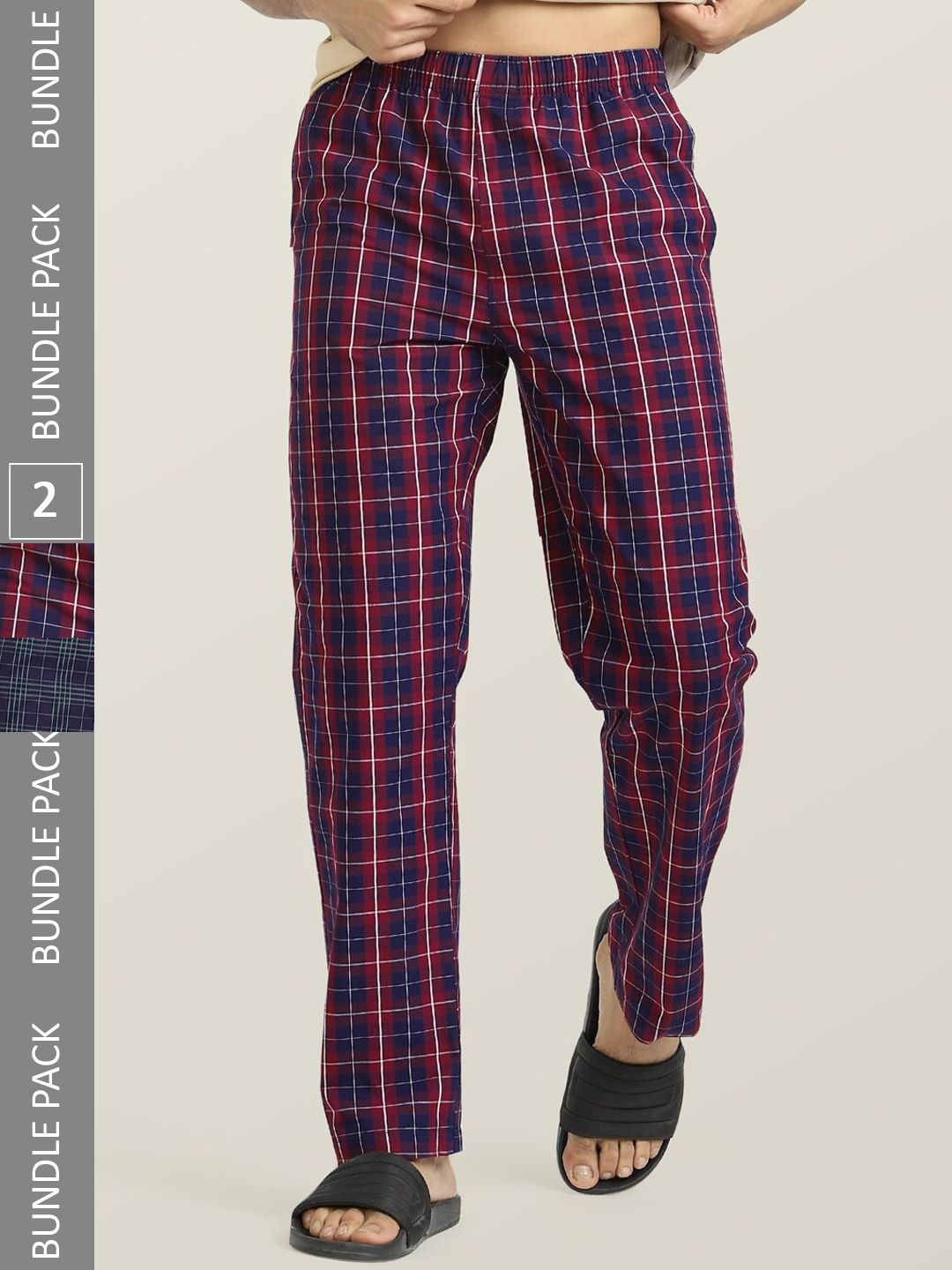 XYXX Men Pack Of 2 Checked Cotton Lounge Pants-picture-21