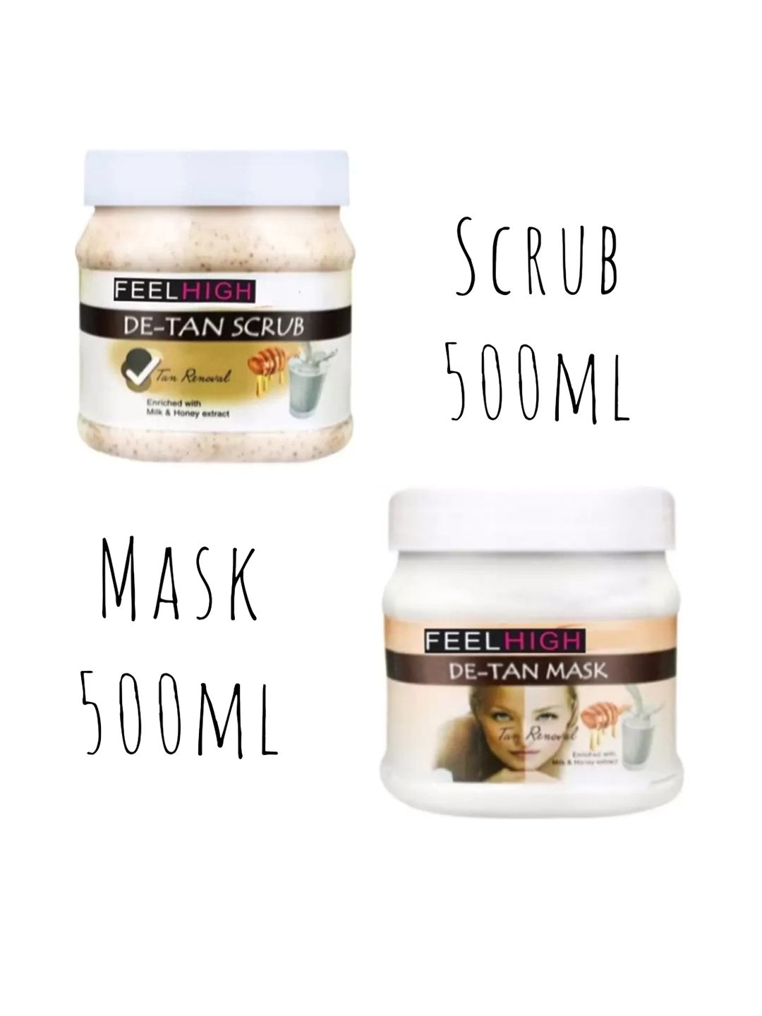 FEELHIGH De-Tan Scrub & De-Tan Mask -  500 ml Each-image-1
