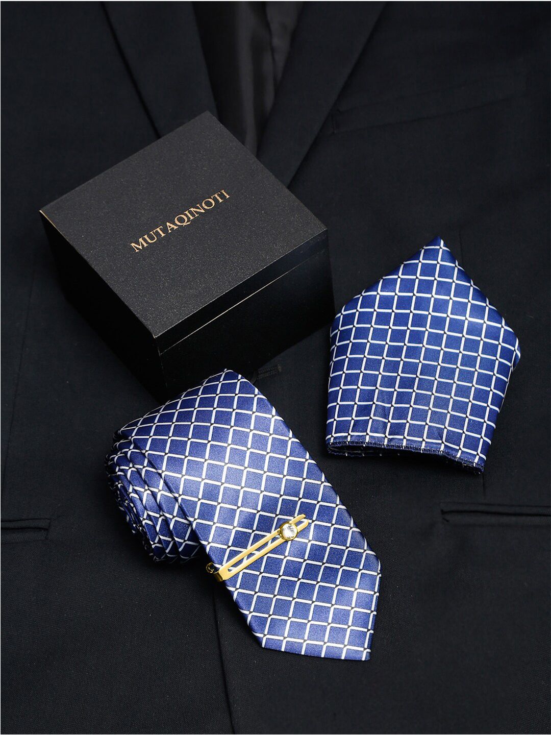 MUTAQINOTI Men Checkered Accessory Gift Set-picture-28