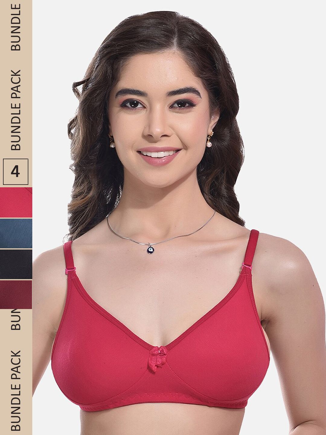 FIMS Pack Of 4 Full Coverage Bra With All Day Comfort