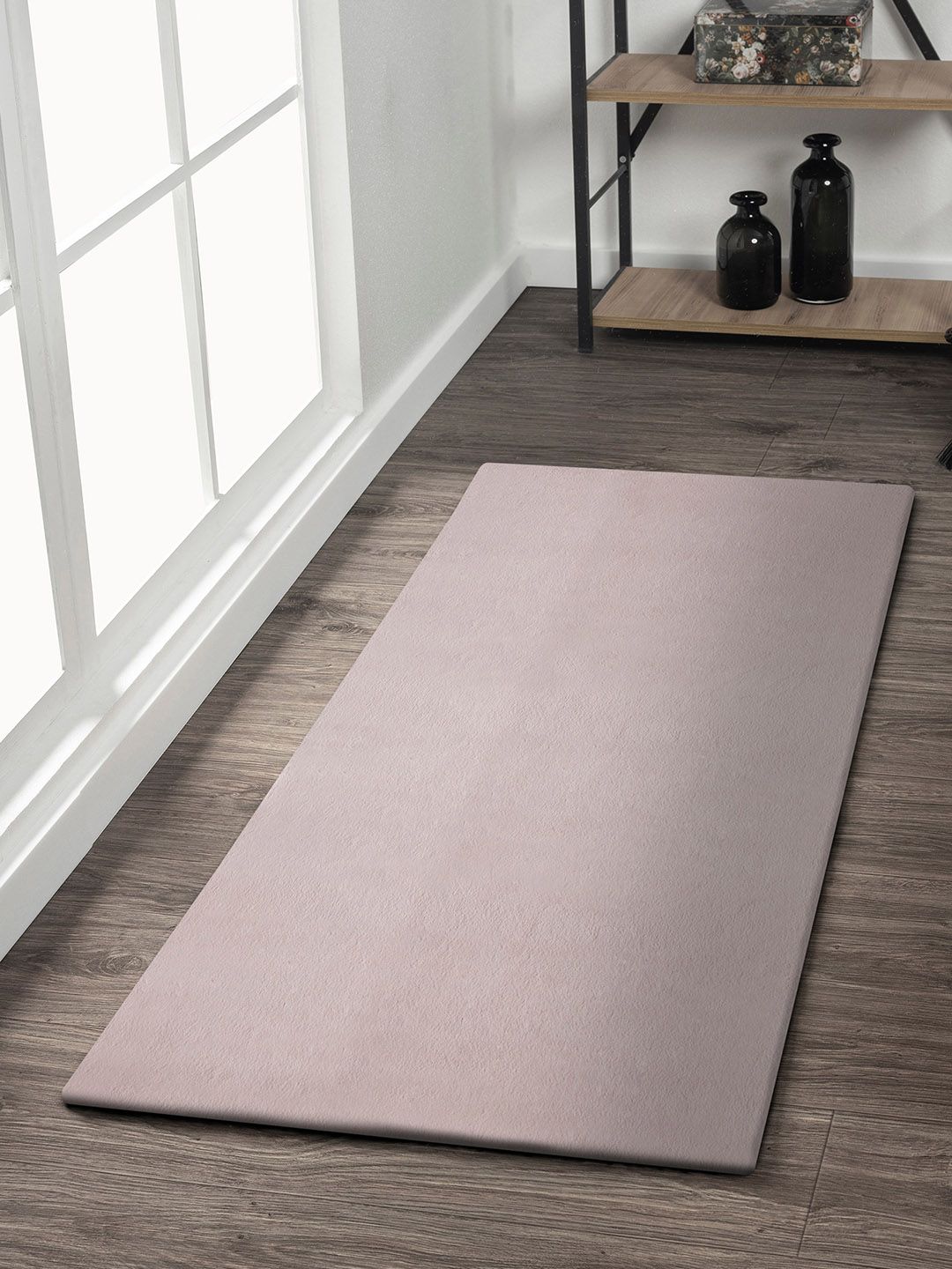 OBSESSIONS Soft Shaggy Peach-Colored Bedside Floor Runner-picture-34