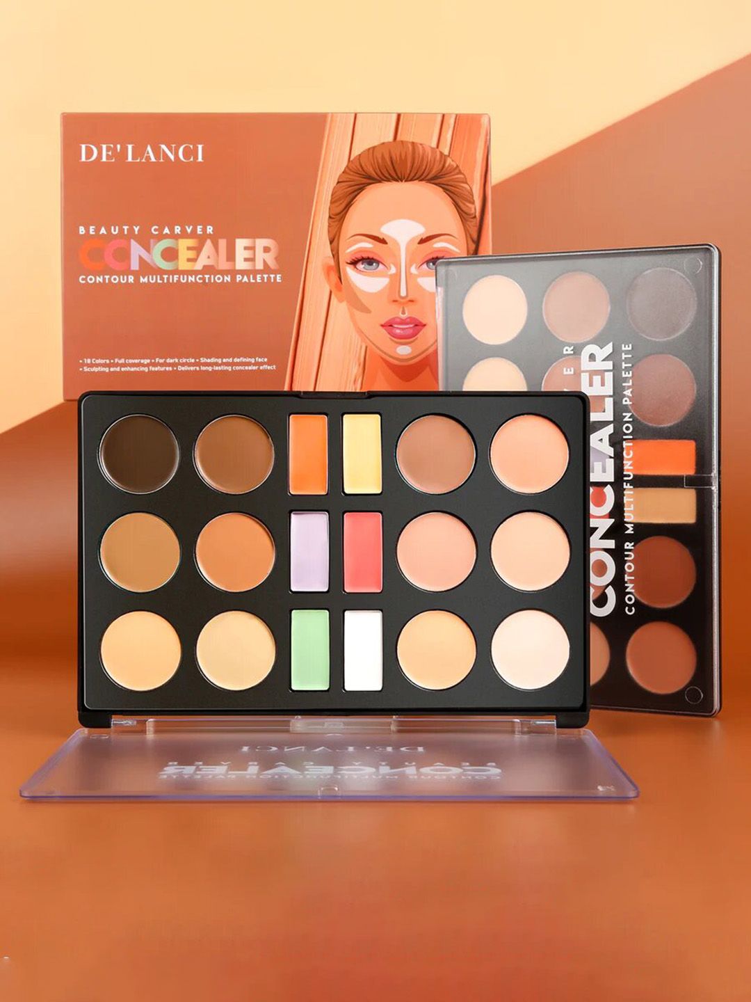 DE'LANCI Beauty Carver Concealer Contour Multifunction Palette - 37.6g-image-12