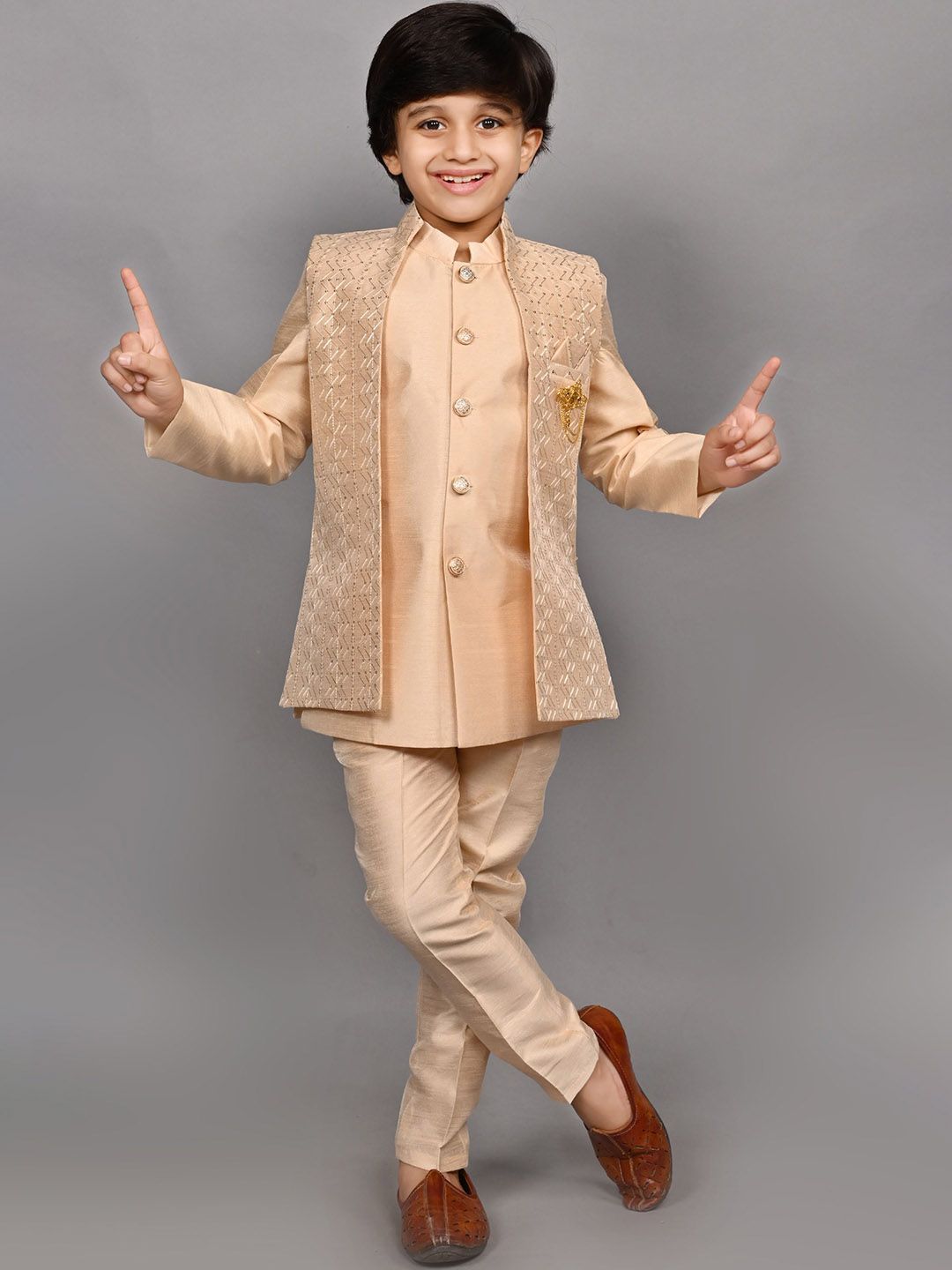 ahhaaaa Self-Design Sherwani Set-picture-42