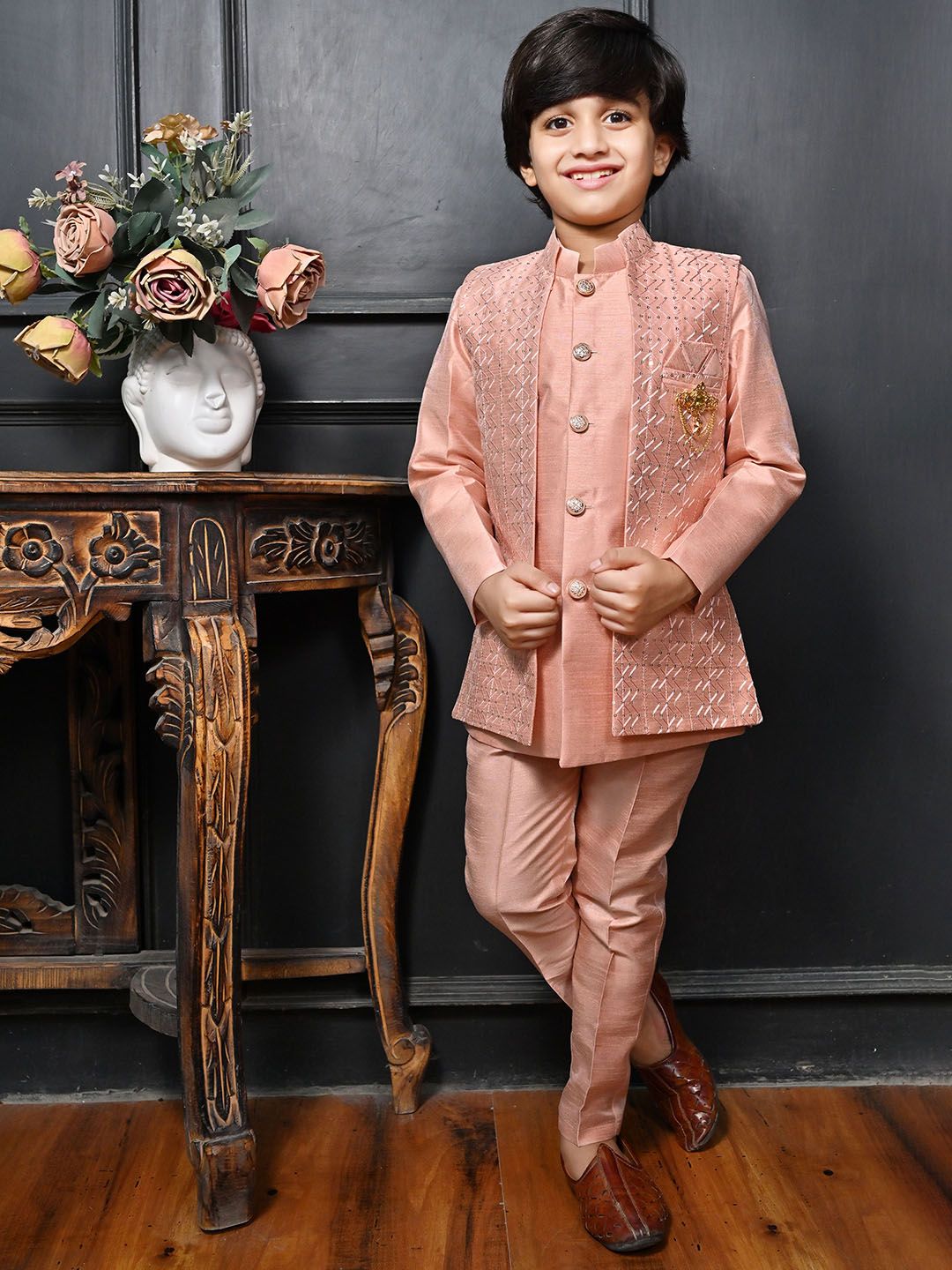 ahhaaaa Self-Design Sherwani Set-picture-26