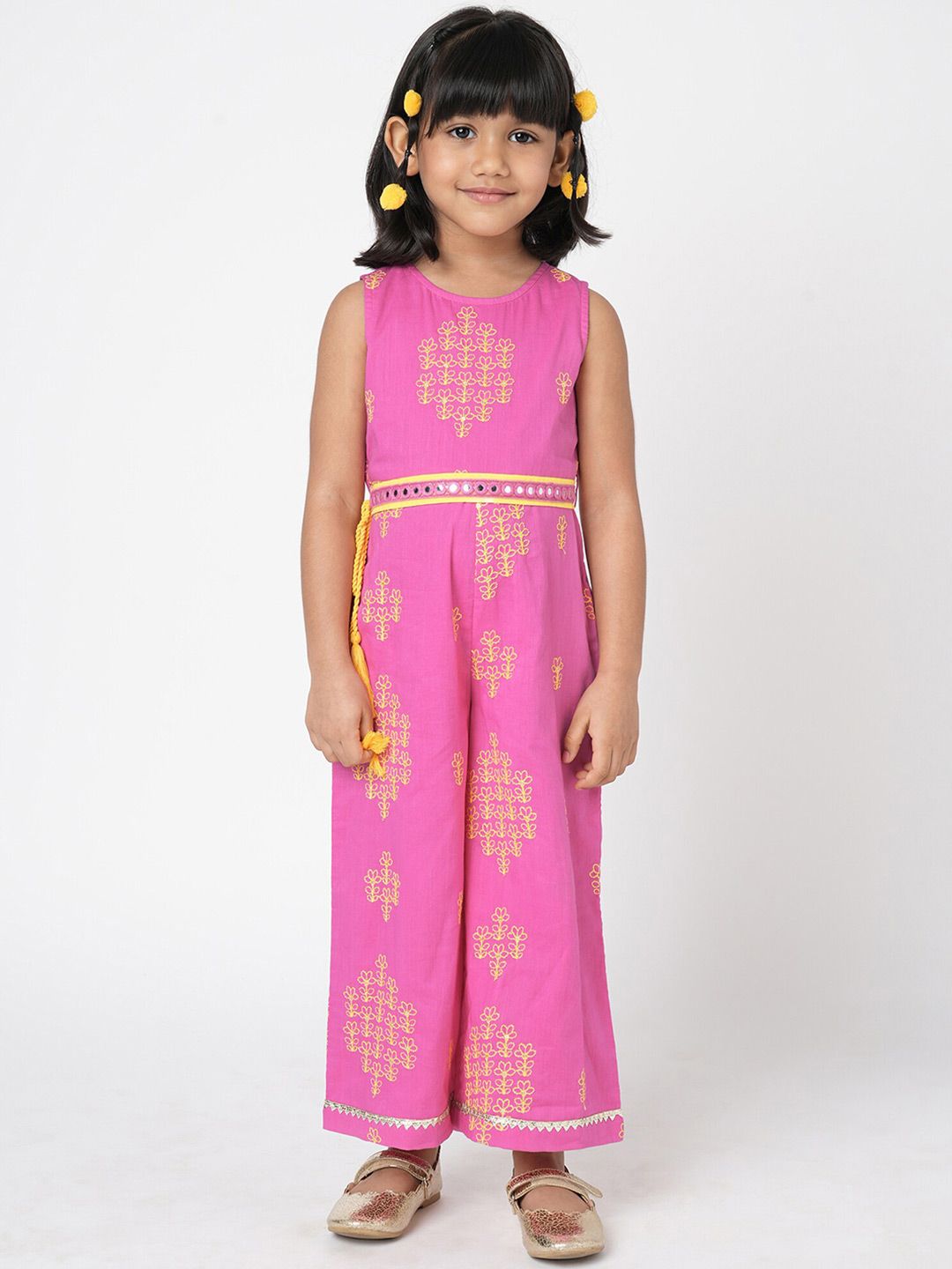 LIL DRAMA Girls Self Design Basic Jumpsuit-picture-29