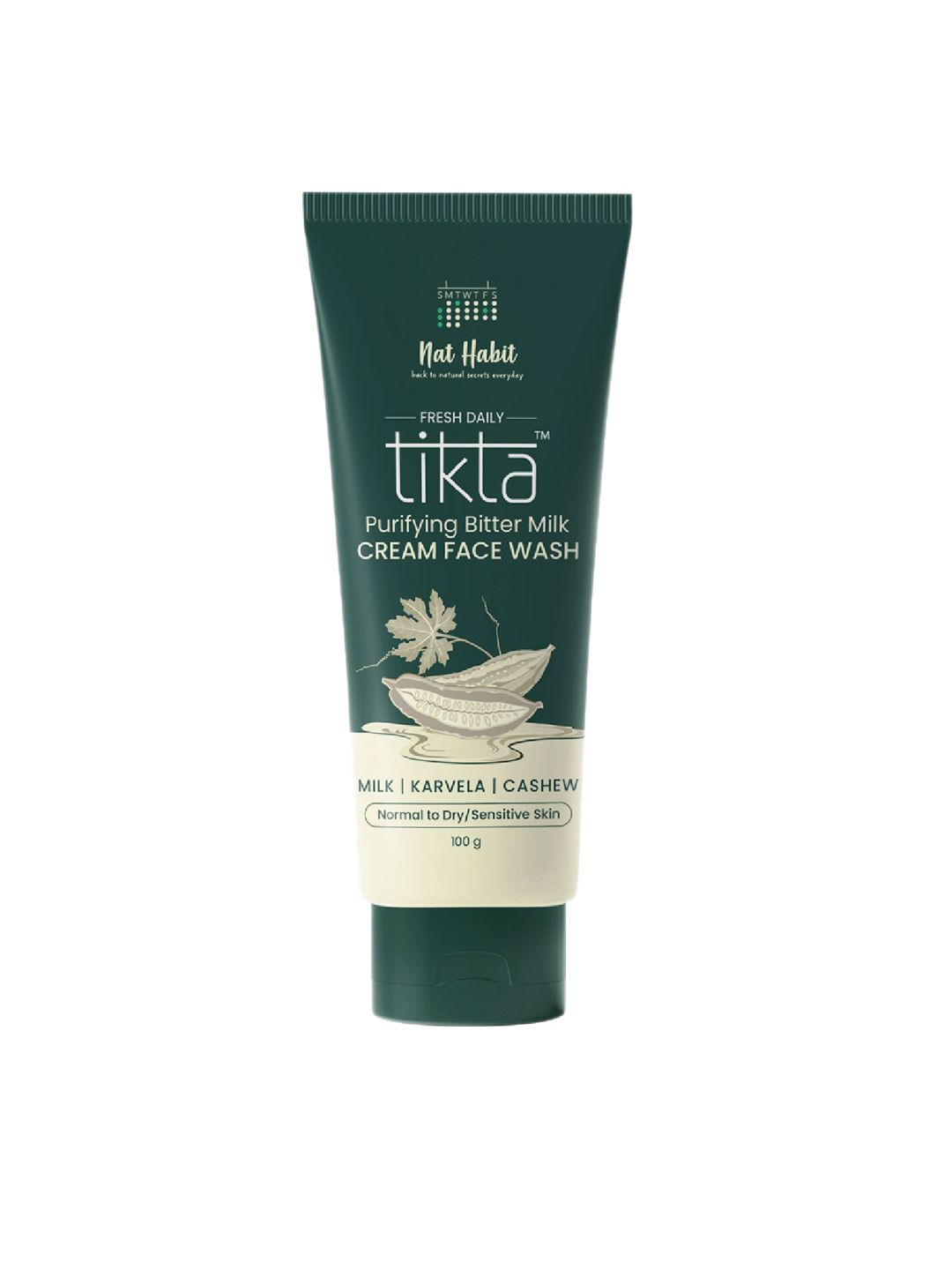 Nat Habit Tikta Purifying Bitter Milk Cream Face Wash with Milk+Karvela+Cashew - 100 g-picture-4