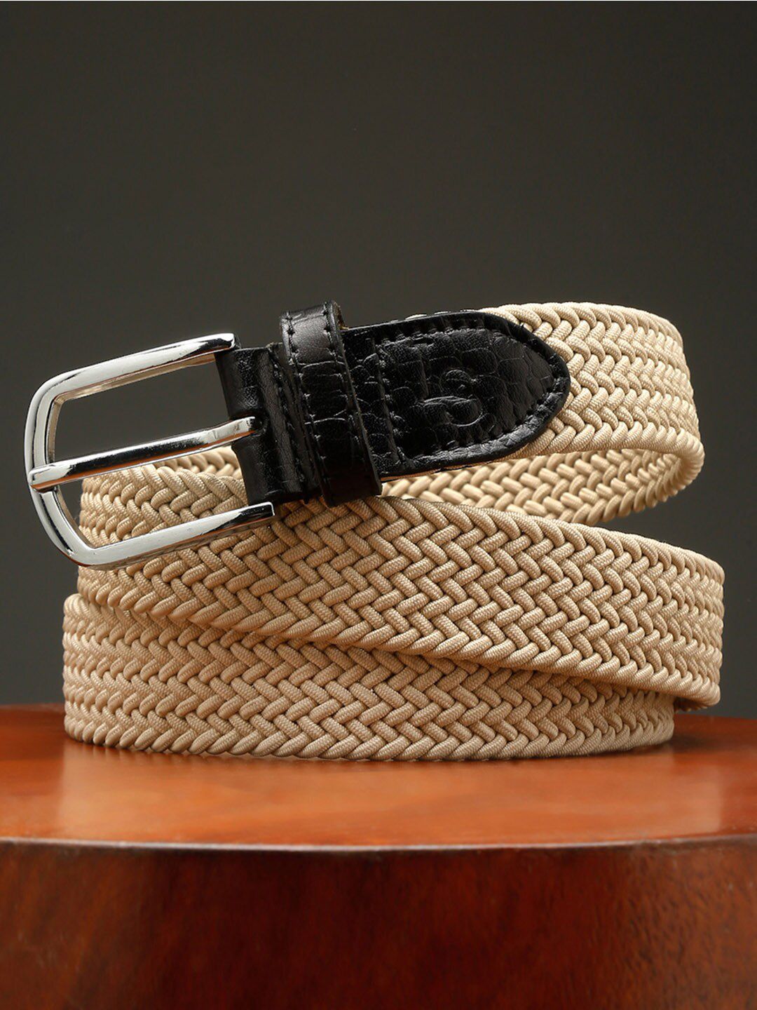 LOUIS STITCH Men Braided Stretchable Belt With Leather End-picture-43