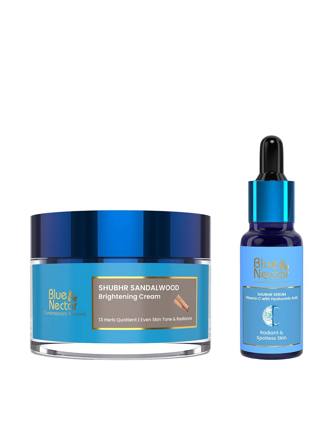 Blue Nectar Shubhr Brightening Face Cream - 80g & Vitamin C Serum - 30ml