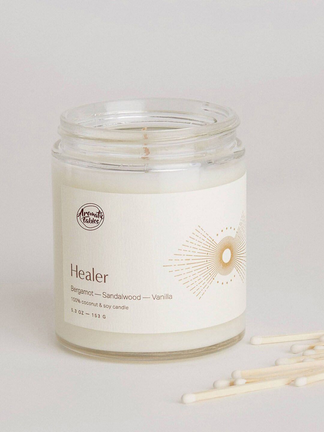 Aromatic Fables White Vanilla Scented Round Glass Jar Candles-picture-13