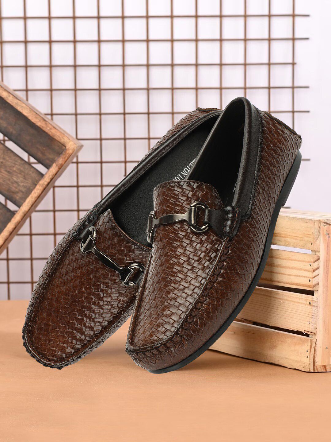 Carlton London Men Textured Lightweight Horsebit Loafers-picture-38