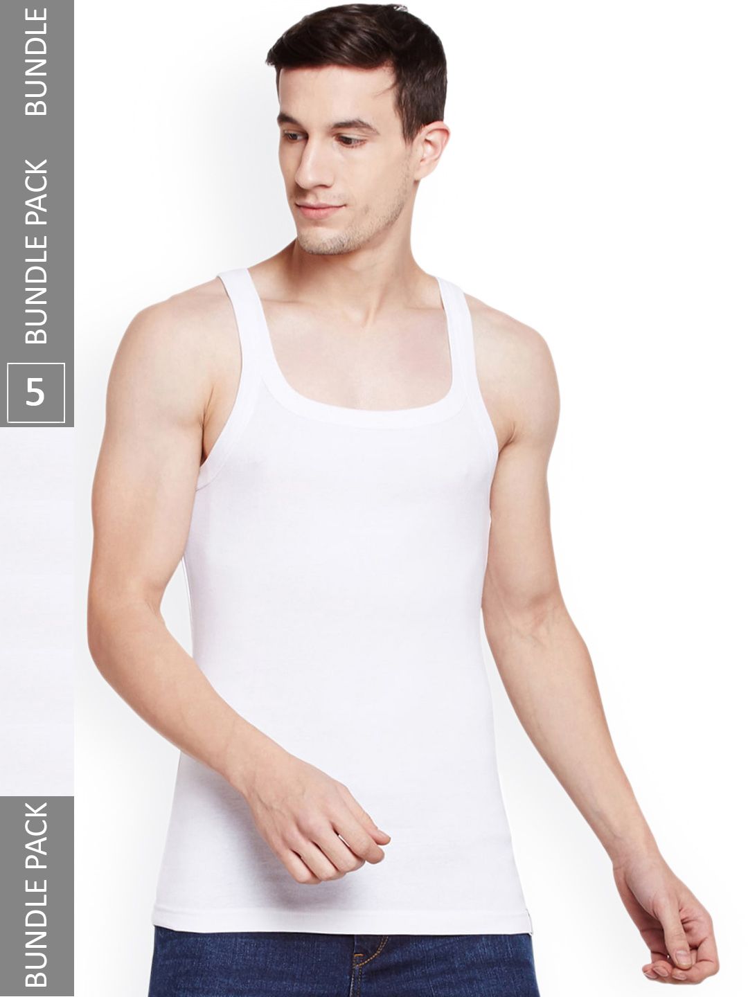 BODYX Pack Of 5 Pure Cotton Innerwear Vests-picture-19