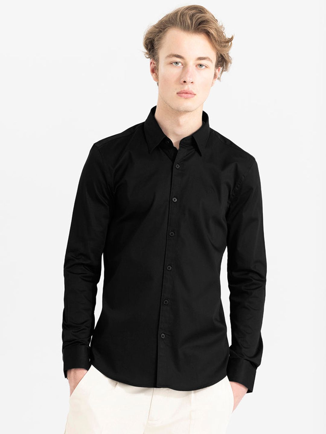Snitch Black Classic Slim Fit Casual Shirt-picture-14