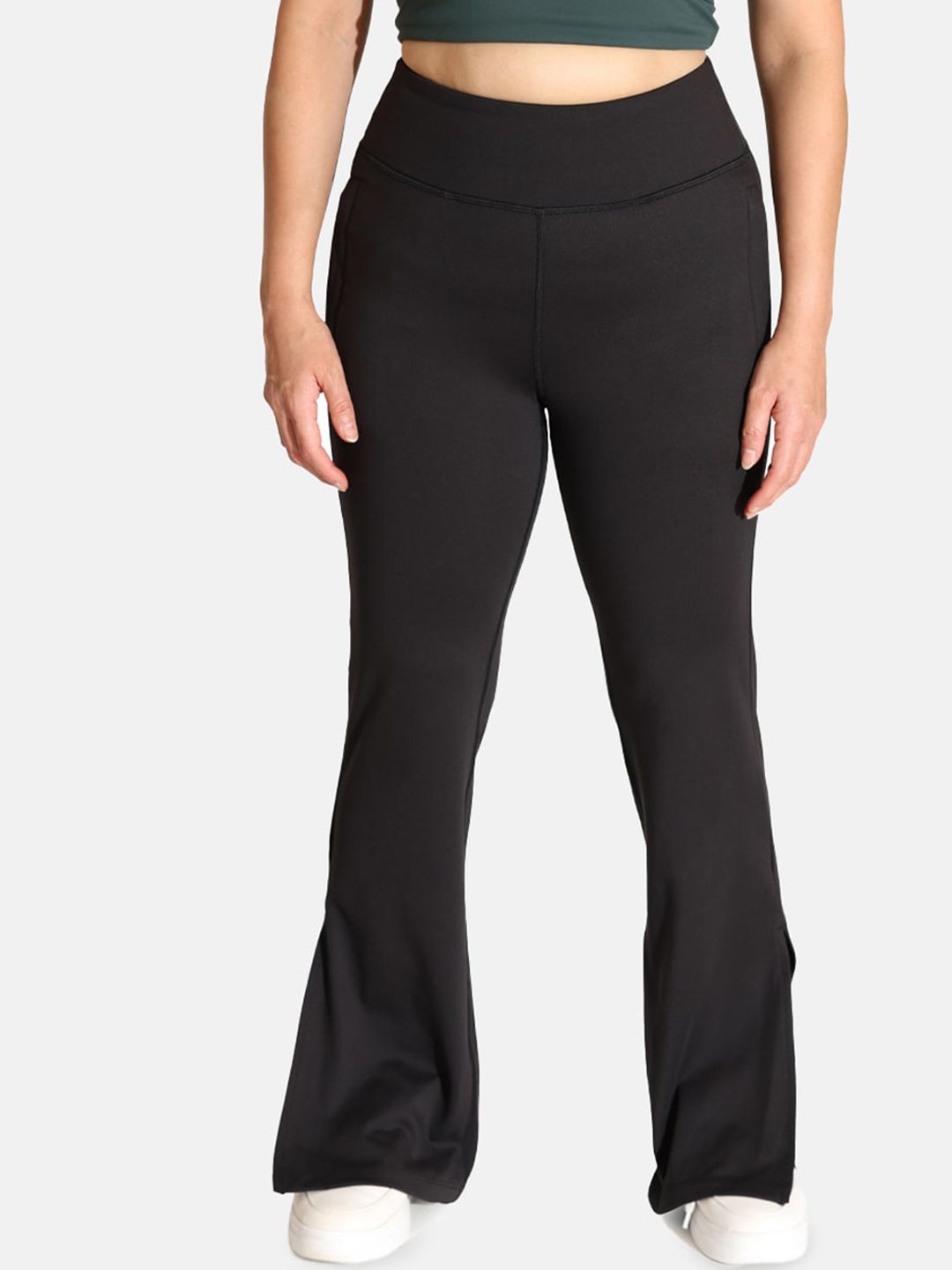 Buy Athlisis Women Black Quick Dry Flare Pants online