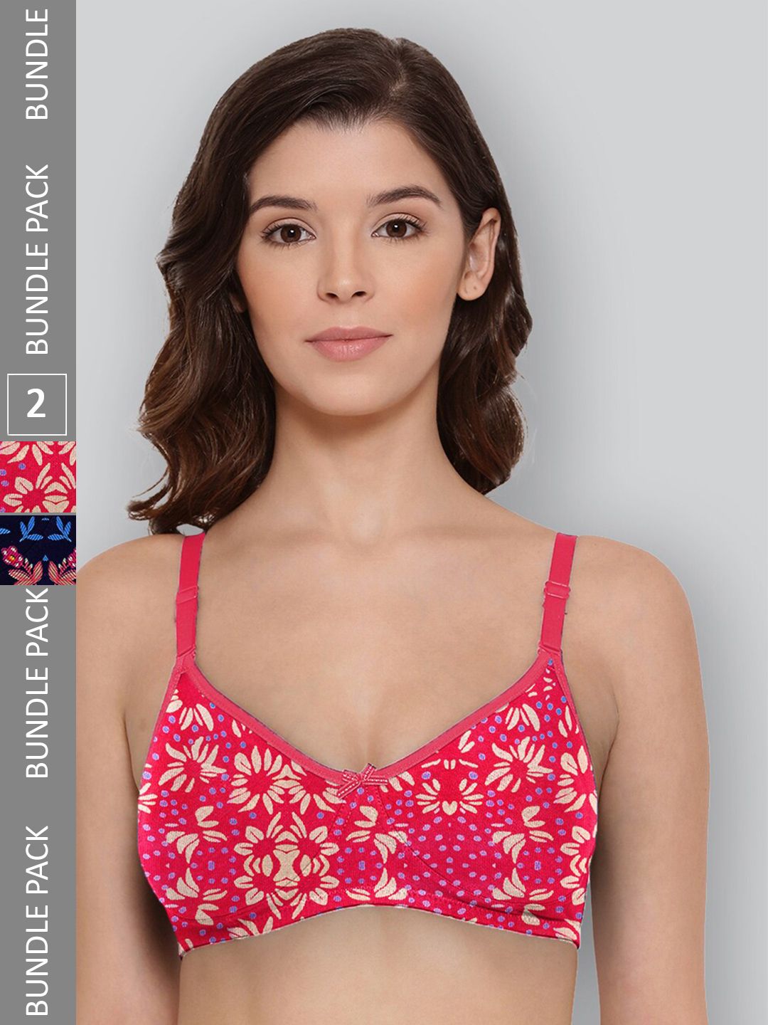 LYRA Pack Of 2 Printed Combed Cotton Wirefree Secret Support Bra with Detachable Strap-image-16