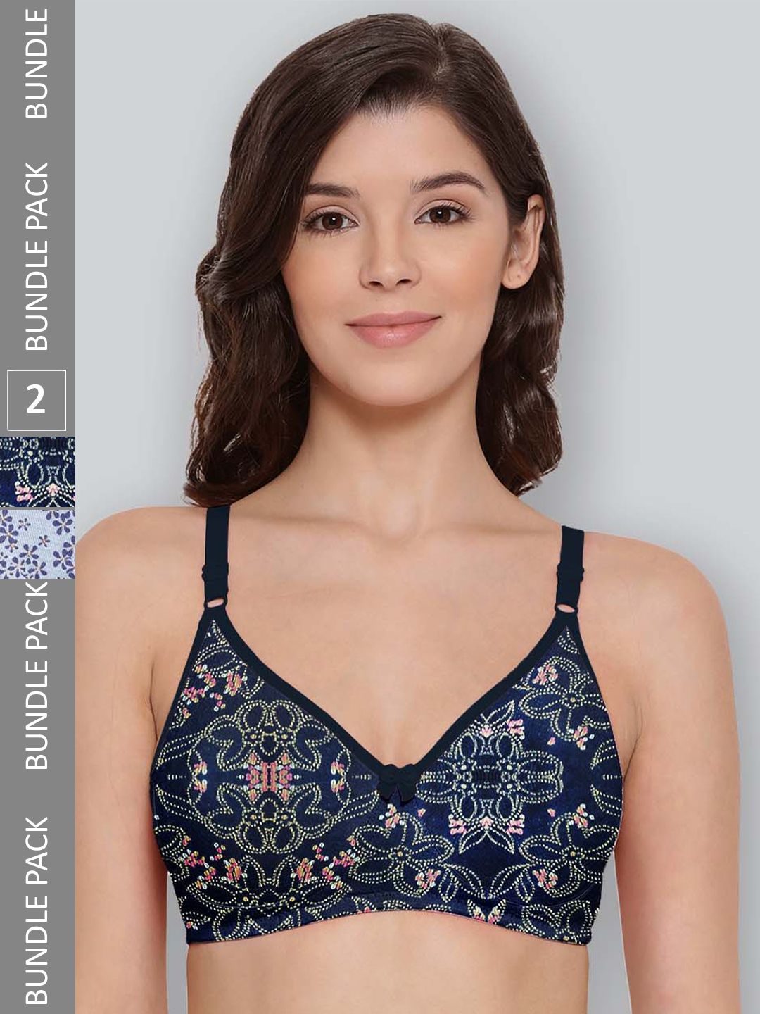 LYRA Pack Of 2 Printed Combed Cotton Seamless Moulded Encircled Bra-picture-38