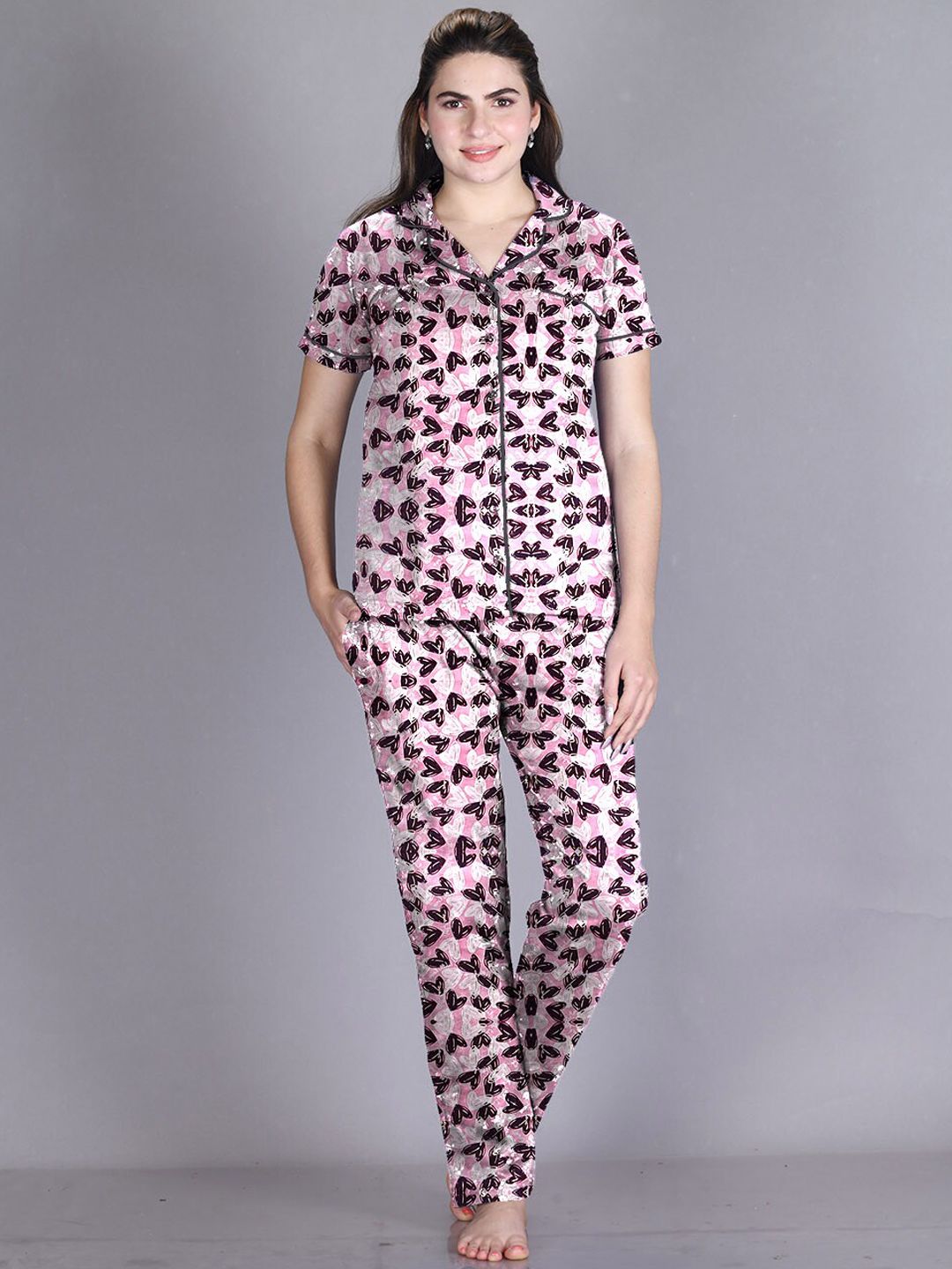 LYRA Conversational Printed Pure Cotton Night Suit-image-31