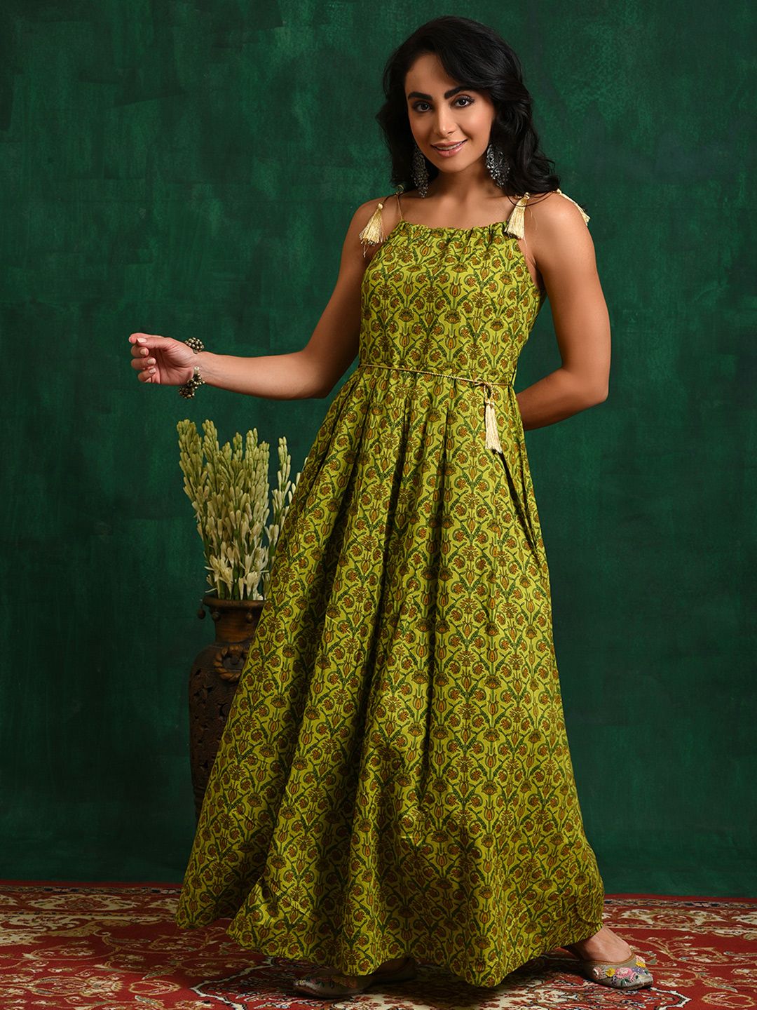 Aks green sale maxi dress