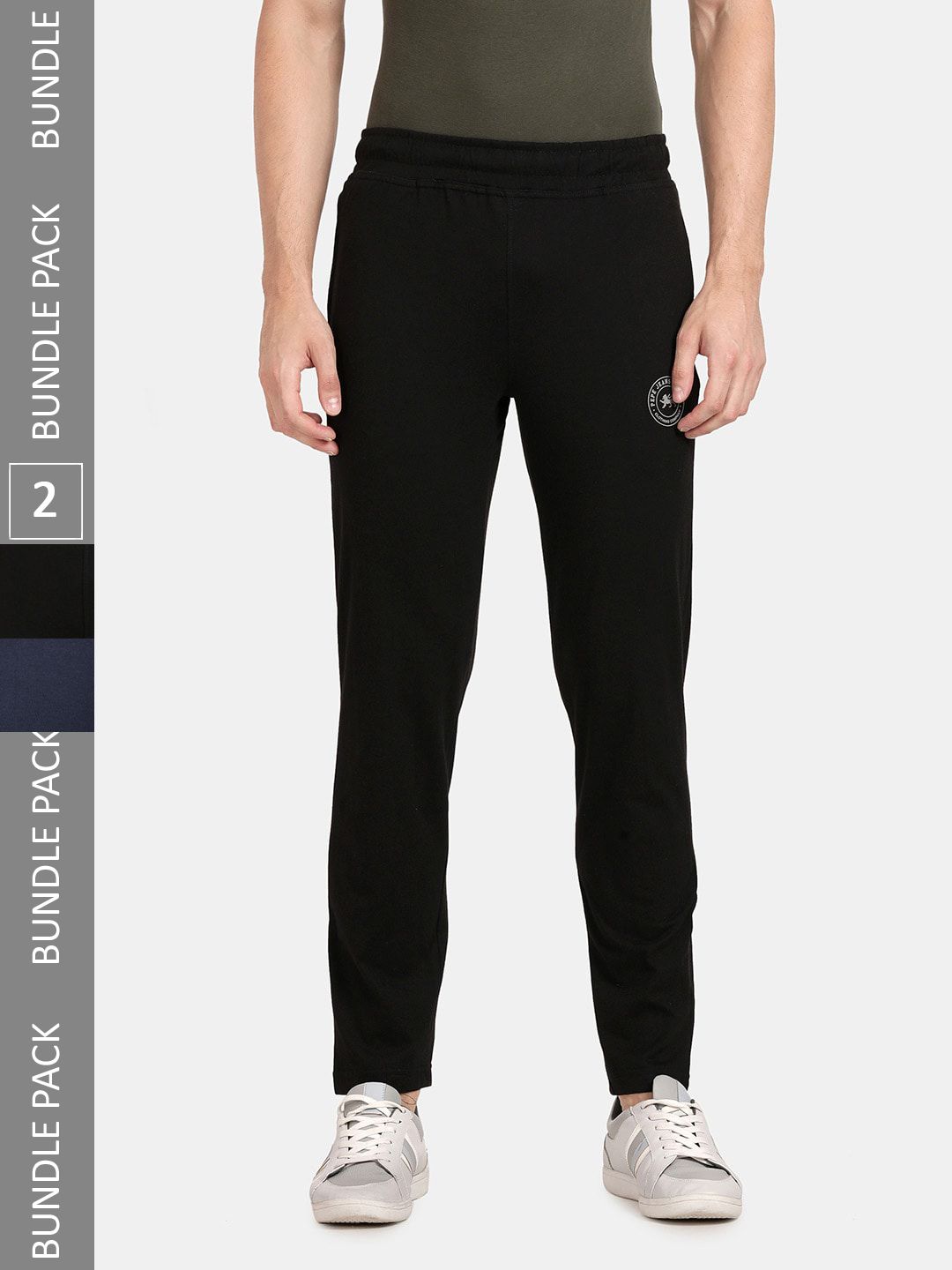 Pepe Jeans Men Pack Of 2 Mid-Rise Breathable Pure Cotton Track Pants-picture-10