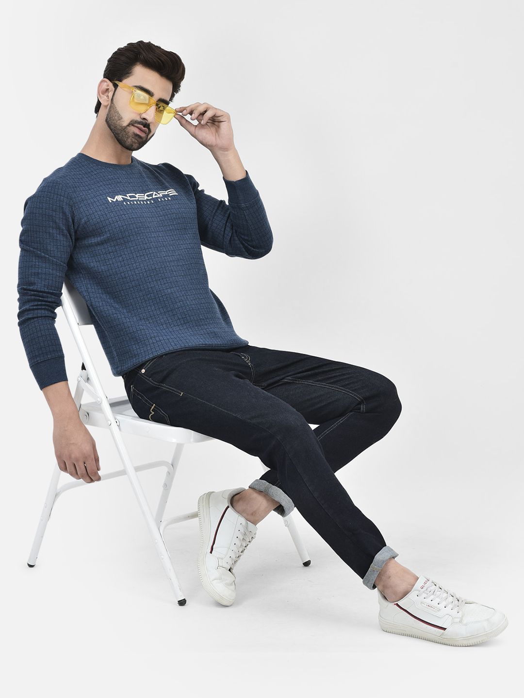 Crimsoune Club Checked Round Neck Pullover-picture-26