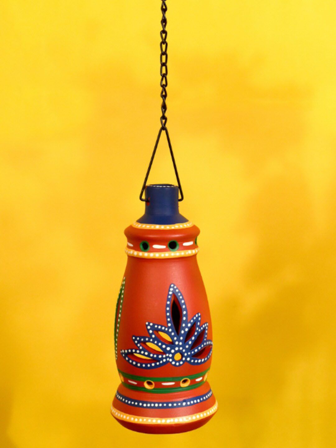 AAKRITI ART CREATIONS Terracotta Red Printed Hanging Tea light-picture-30