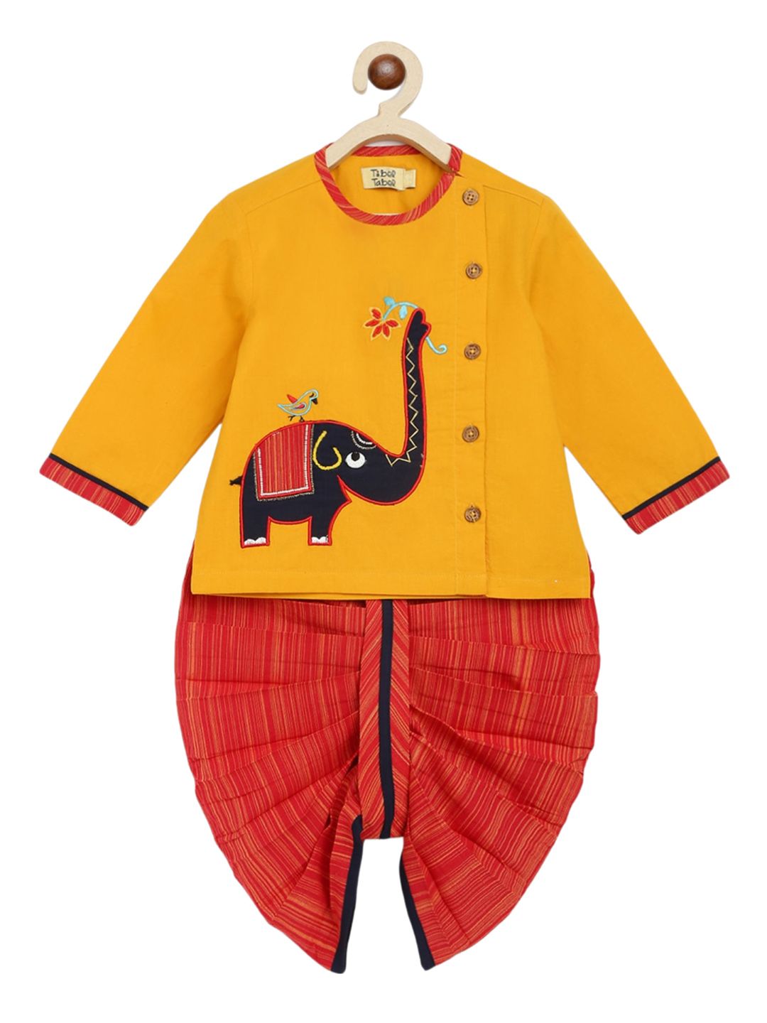 Tiber Taber Boys Embroidered Pure Cotton Kurta with Dhoti Pants-picture-44