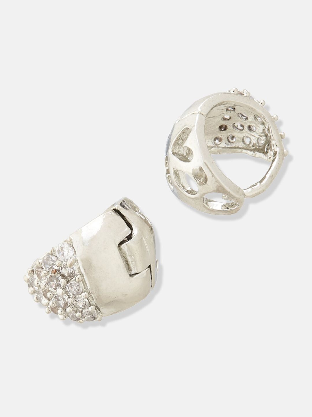 ATIBELLE Silver Plated CZ Studded Studs Earrings