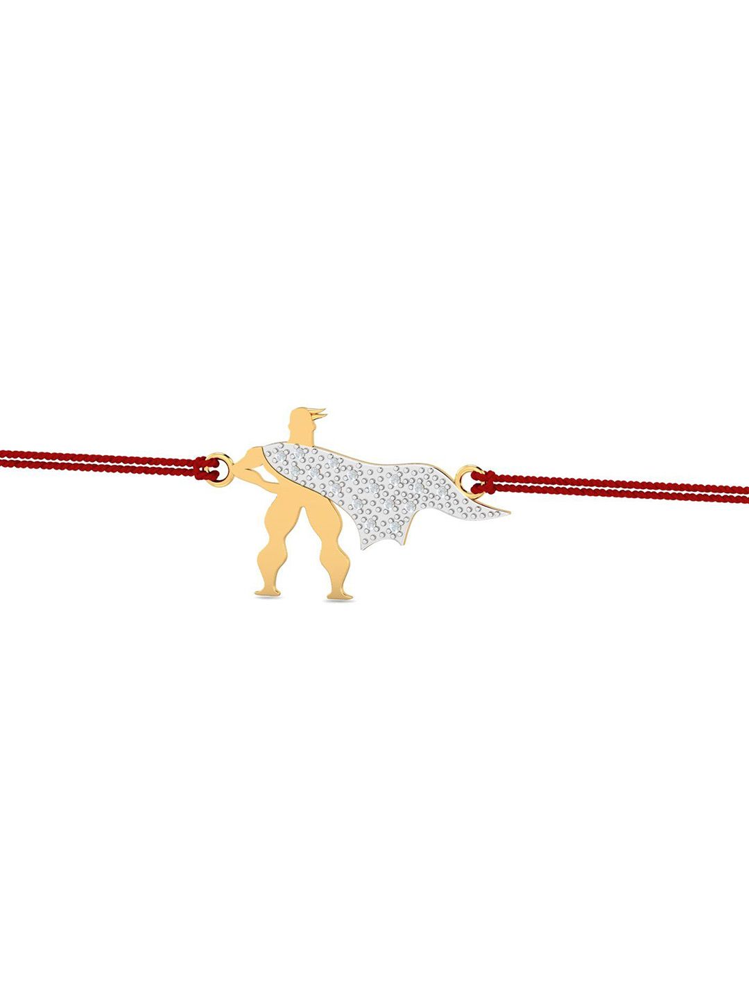 KUBERBOX Superhero Kids 18KT Diamond-Studded Gold Rakhi Cum Pendant-2.72gm-picture-15