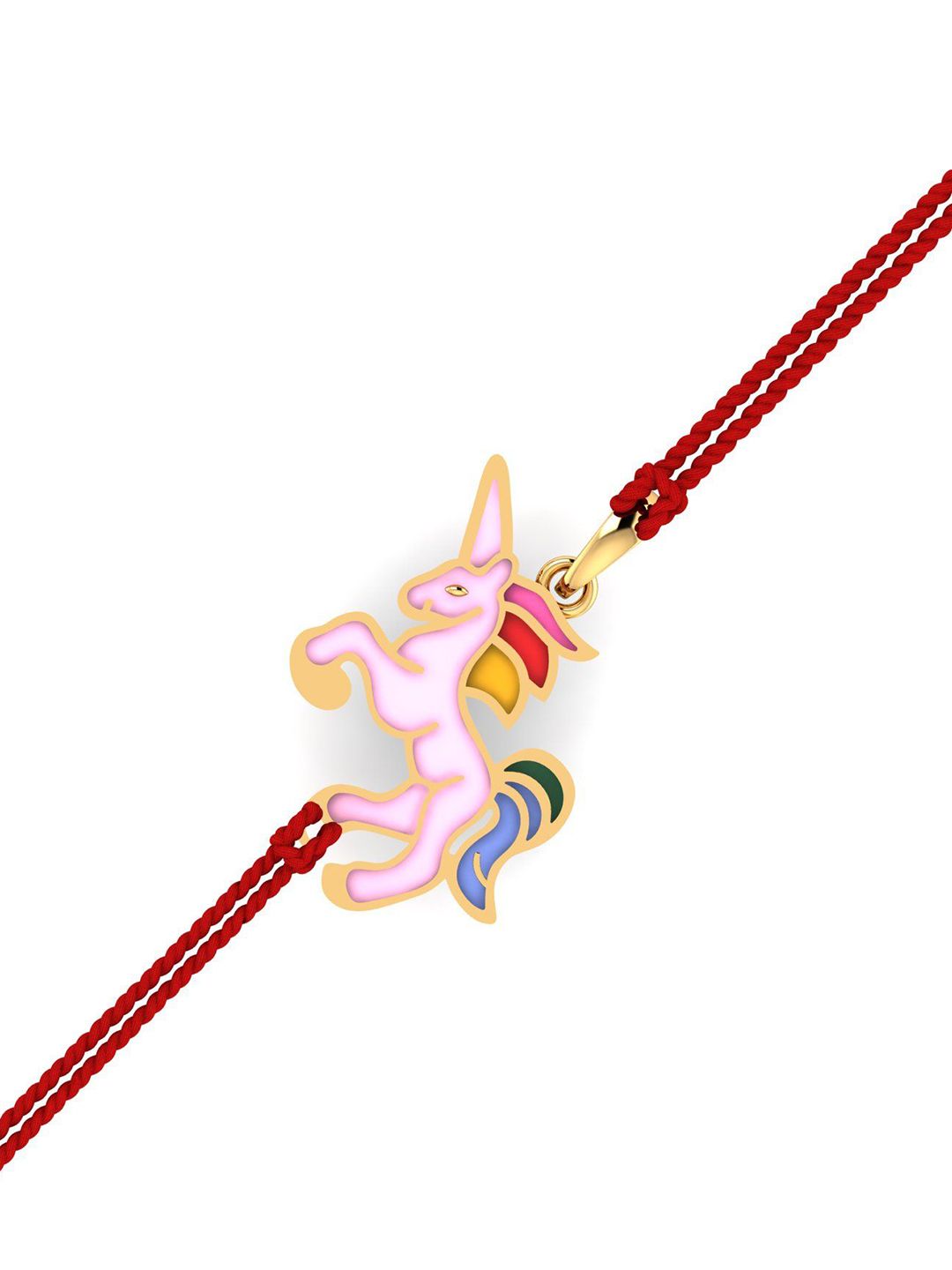 KUBERBOX Unicorn Kids 18KT Gold Pendant Rakhi-1.48gm-picture-21