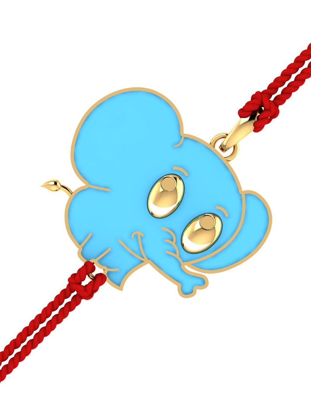 KUBERBOX Lil Tusker Kids 18KT Gold Charm Rakhi-1.98gm-image-26