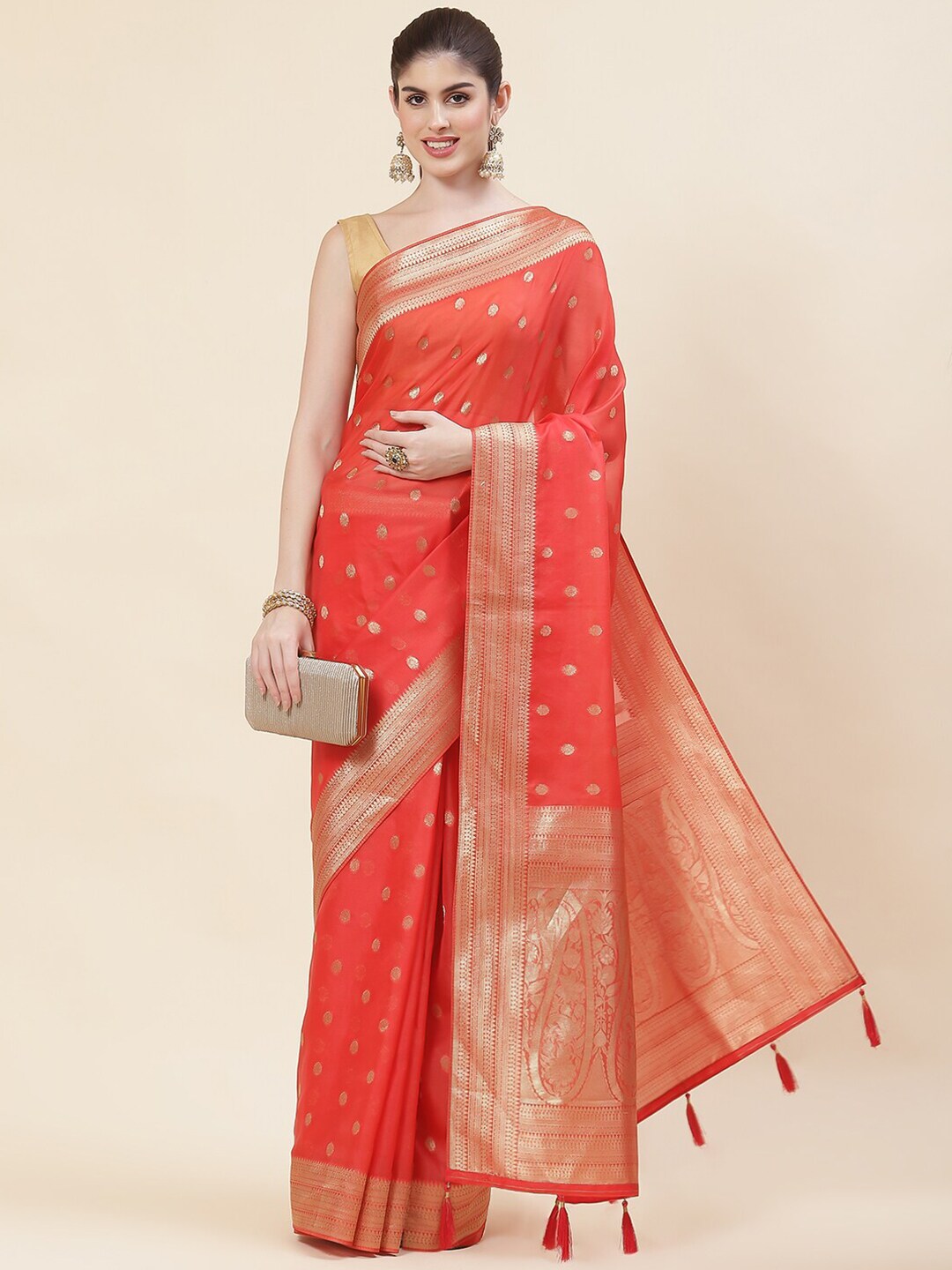 Stunning Red Party Wear Saree at Rs.2599/Piece in chandigarh offer by Meena  Bazaar