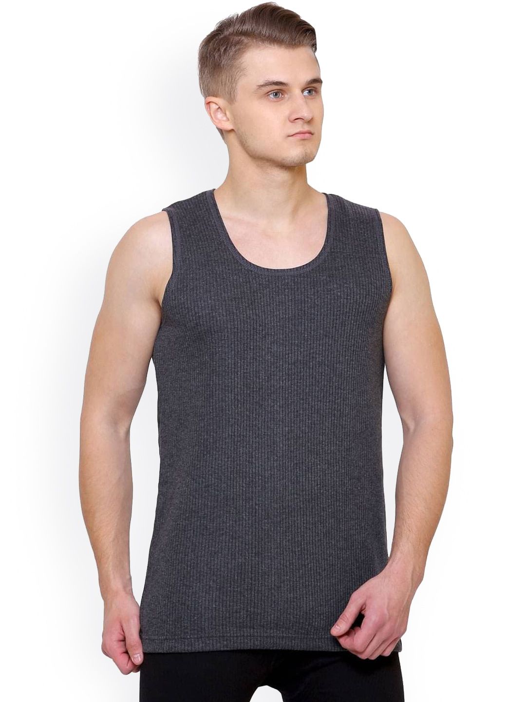 BODYCARE INSIDER Striped Sleeveless Wool Thermal Tops-image-32