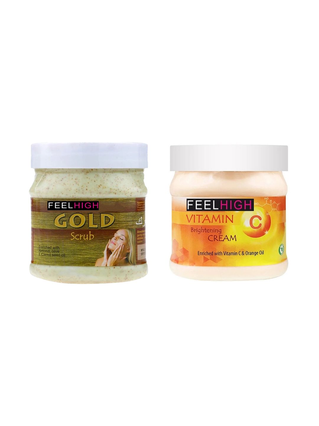 FEELHIGH Set of Gold Scrub & Vitamin C Brightening Cream - 500 ml Each-picture-30