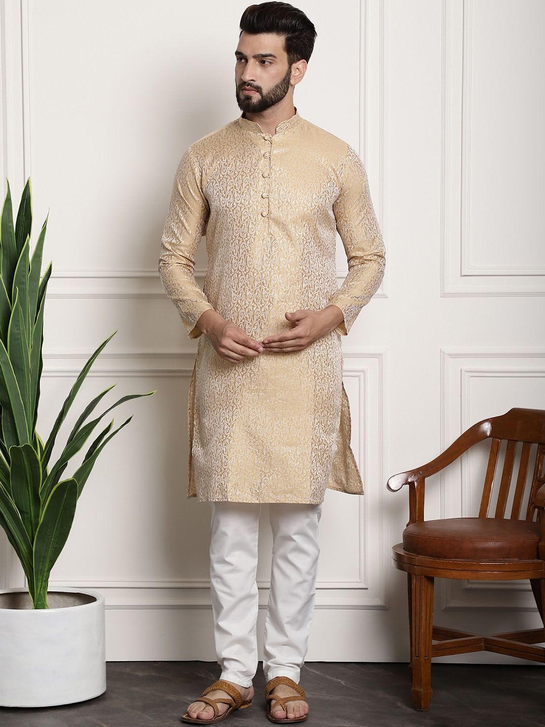 SOJANYA Ethnic Motif Woven Design Kurta with Churidar-picture-37