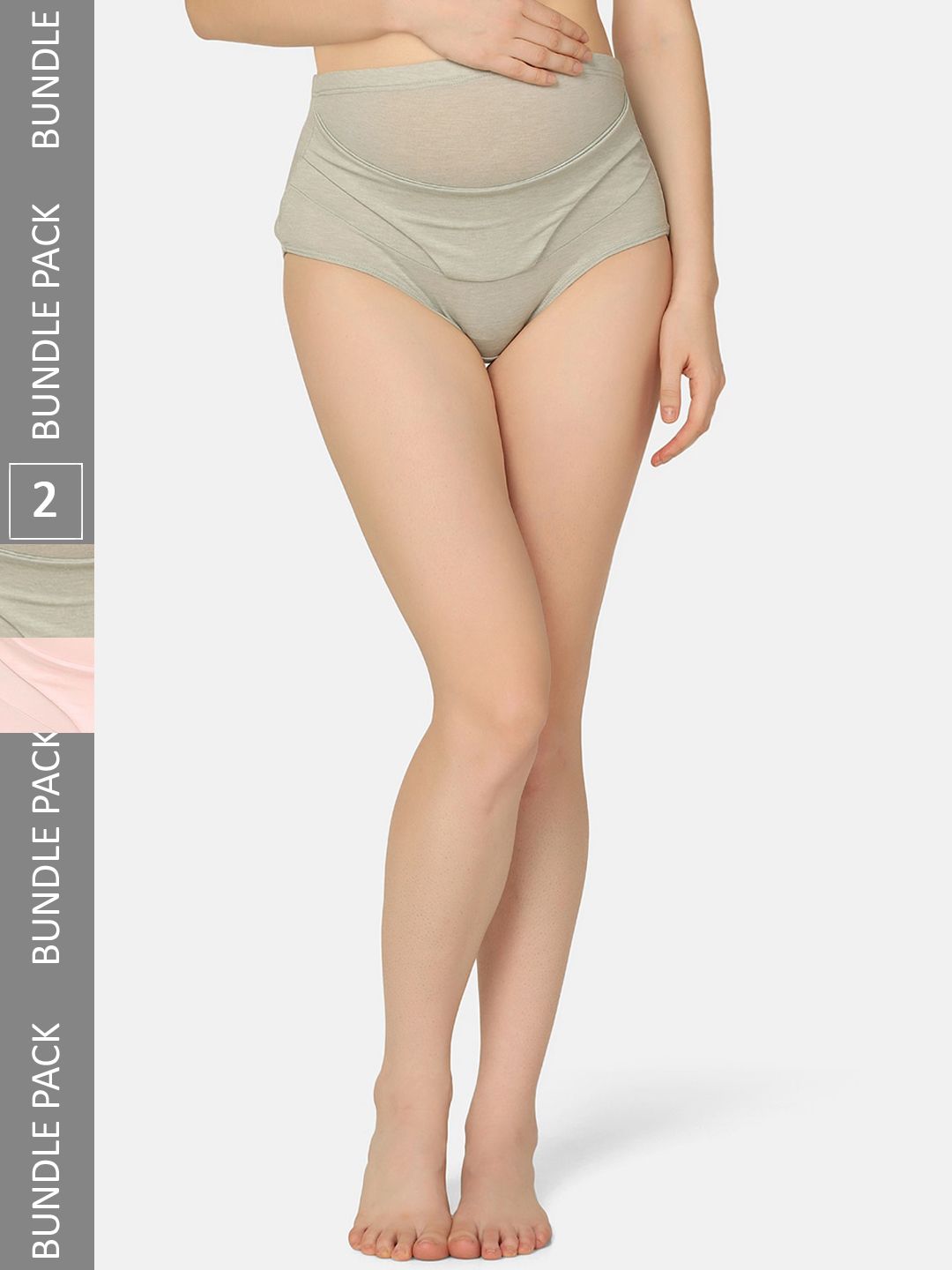 MAMMA PRESTO Pack Of 2 High-Rise Anti Bacterial Organic Cotton Maternity Briefs-image-30