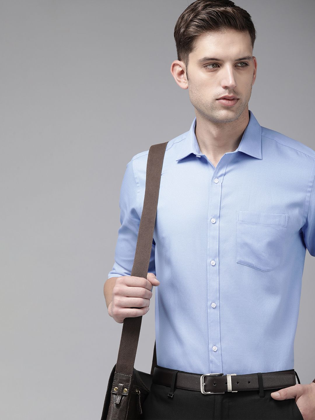 Park Avenue Textured Slim Fit Pure Cotton Formal Shirt-picture-20