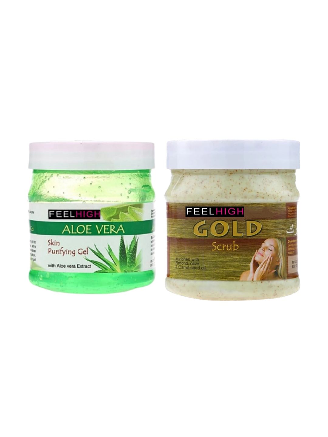 FEELHIGH Unisex Aloe Vera Gel & Gold Scrub  - 500 ml Each-image-17