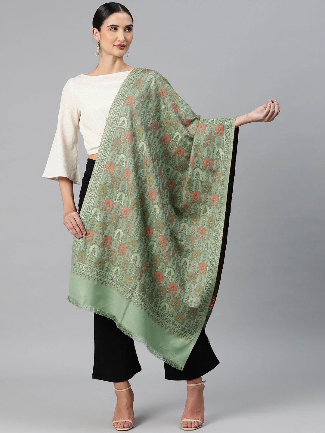 HK colours of fashion Women Ethnic Motifs Woven Design Pashmina Shawl-picture-41