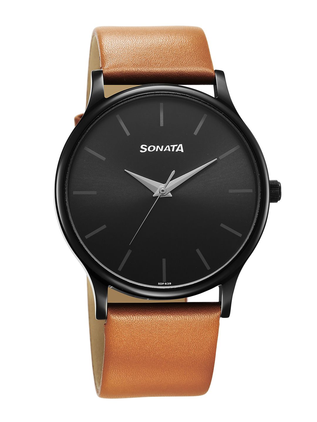 Sonata leather shop watches for mens