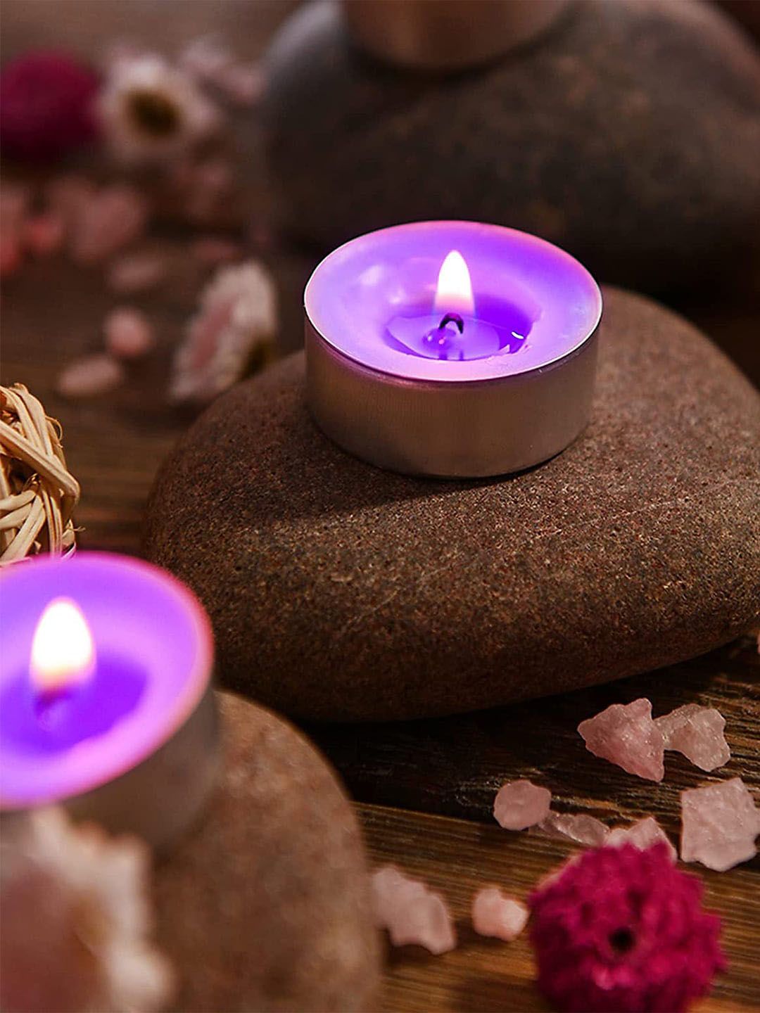 Aromatic Fables Purple 50-Pieces Lavender Scented Tealight Candles-image-28