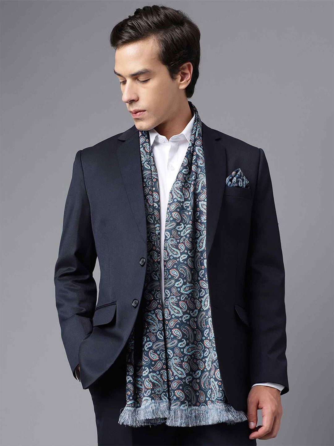 Tossido Printed Satin Stole & Pocket Square-picture-25