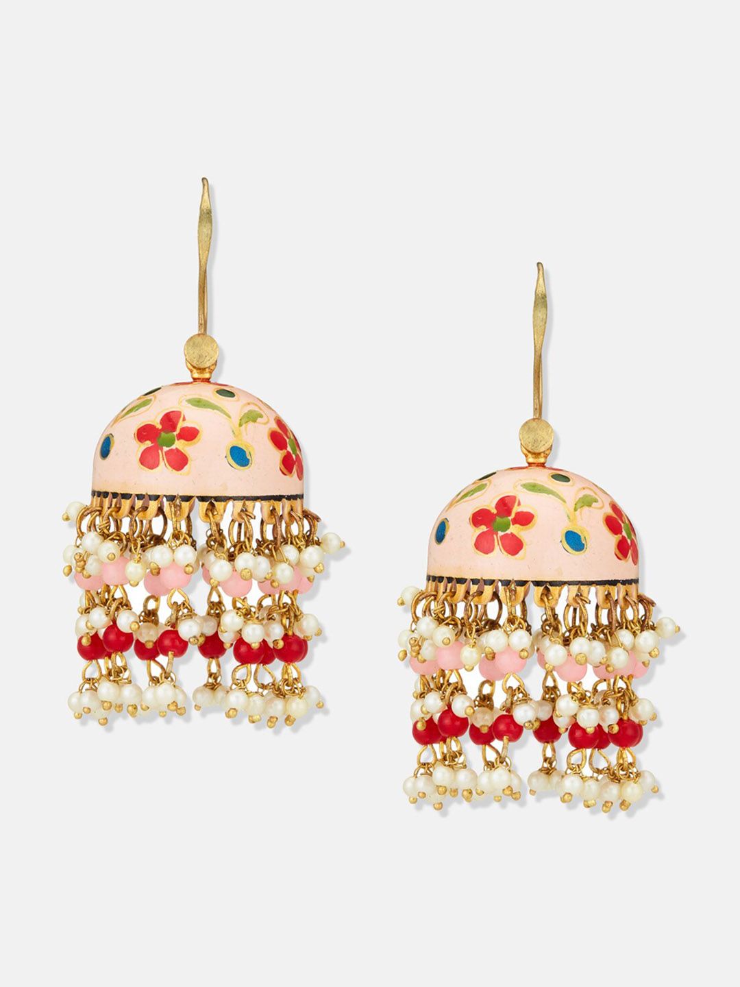 ATIBELLE Gold Plated Contemporary Jhumkas Earrings