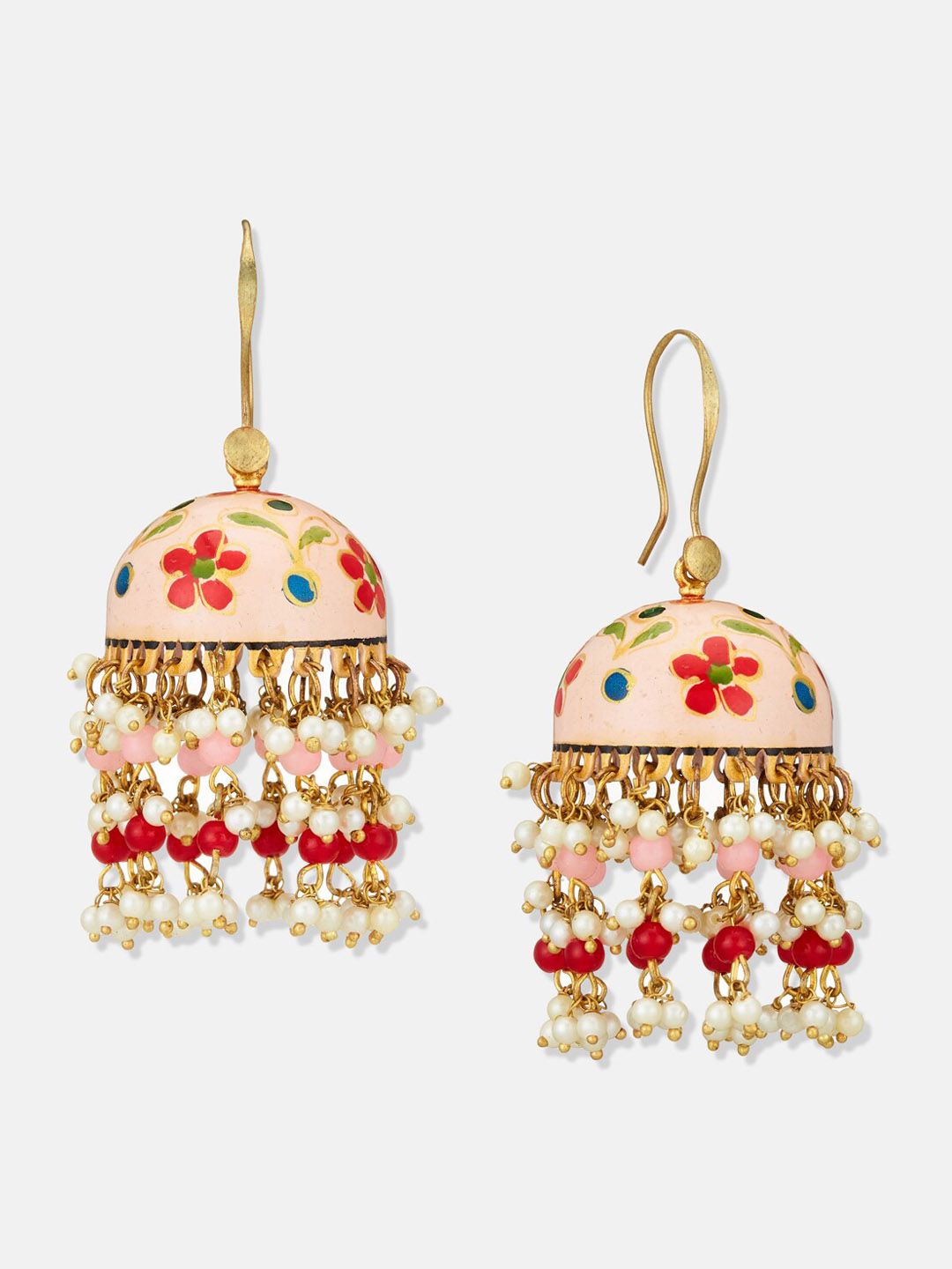ATIBELLE Gold Plated Contemporary Jhumkas Earrings