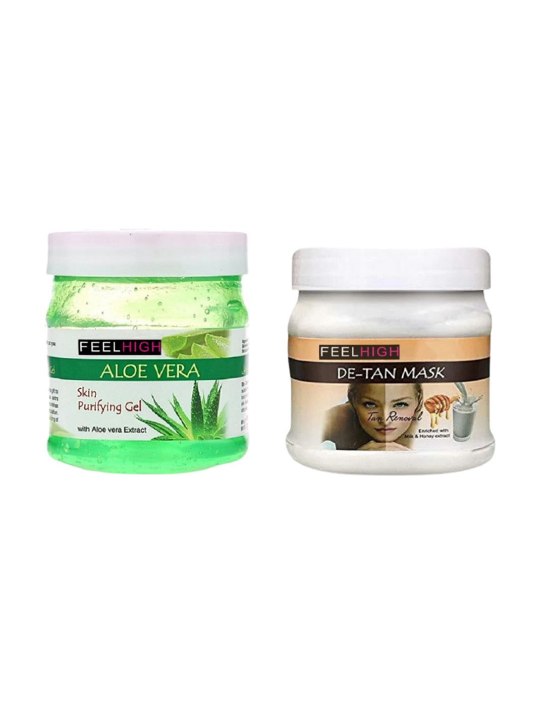 FEELHIGH Face & Body Aloe Vera Gel and De Tan Mask 500ml each-picture-12