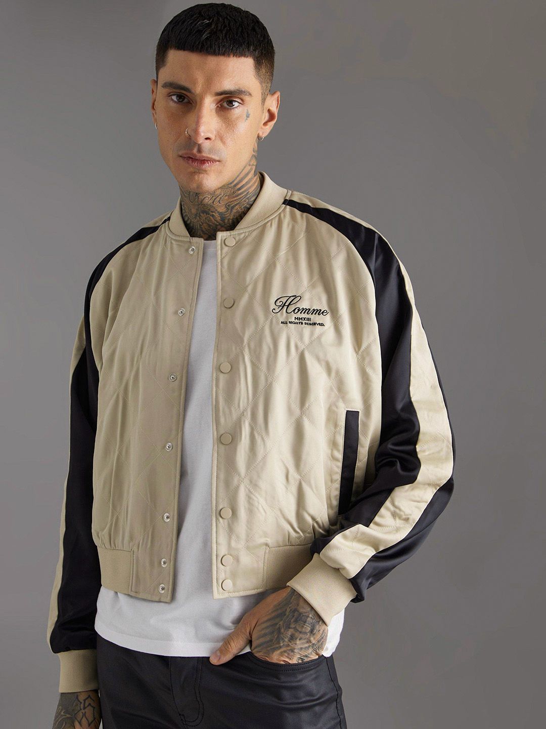 boohooMAN Boxy Satin Quilted Jacket Price History