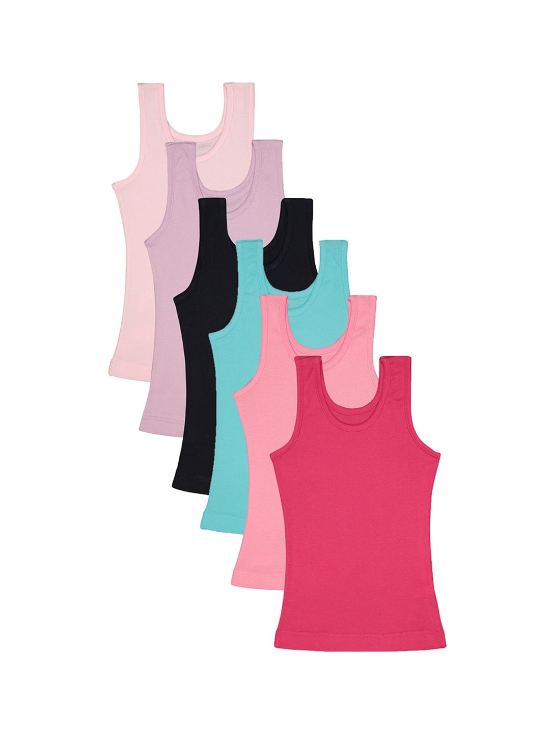 Bodycare Girls Pack Of 6 Assorted Cotton Innerwear Vests-picture-44